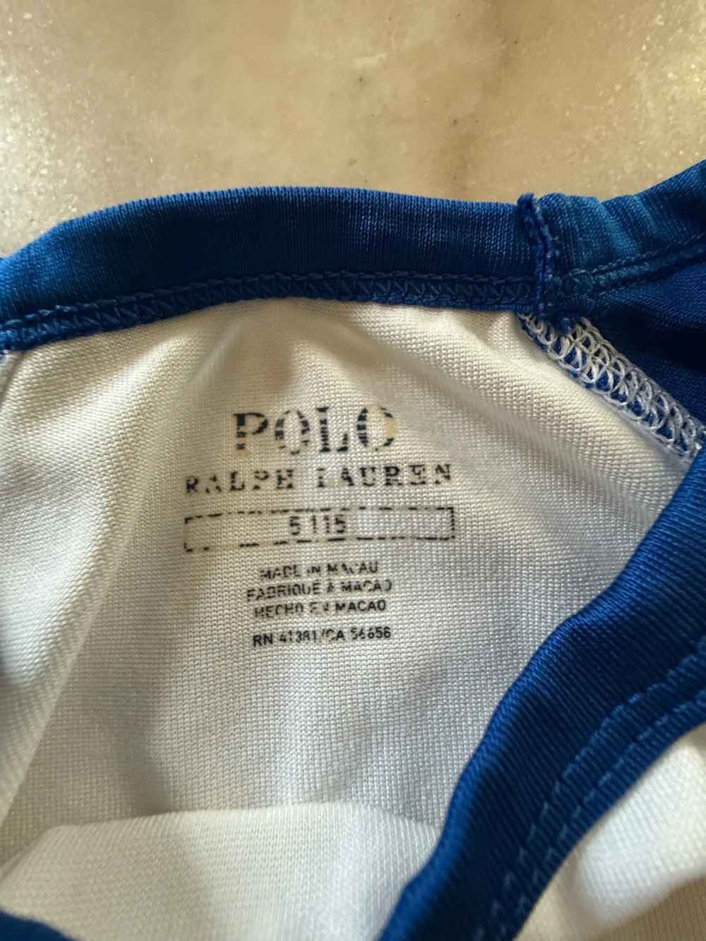 RALPH LAUREN Boy's Polo Bear Long-Sleeve Rash Guard size 5